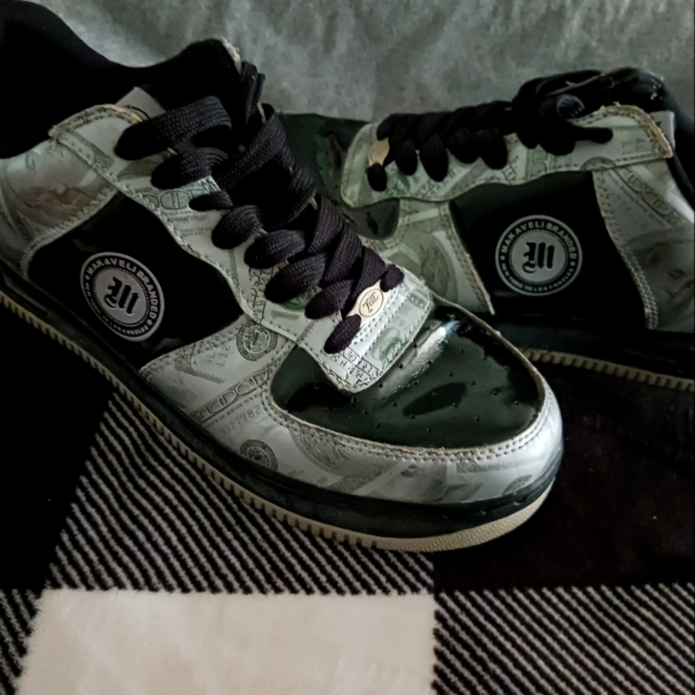 makaveli branded 2pac money print shoes
